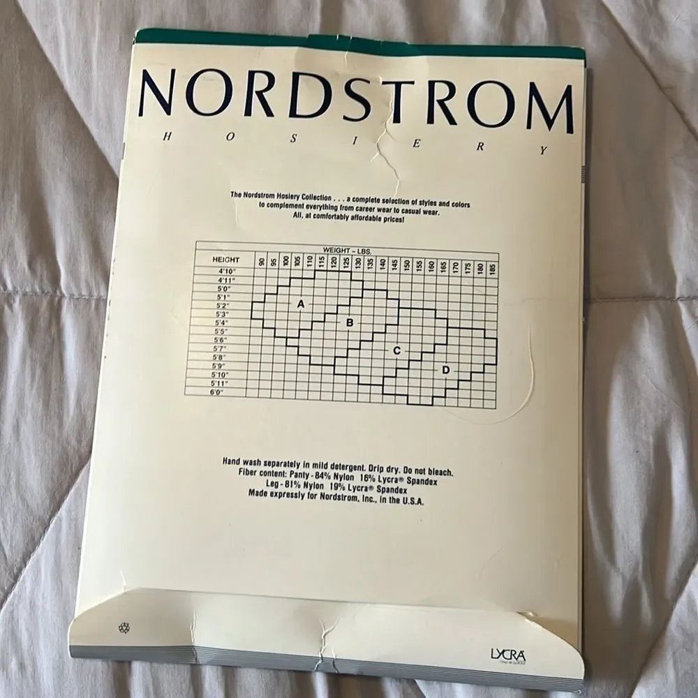 Nordstrom Hosiery Control Top Lycra Sheer Sandaltoe Style‎ 92 Hose